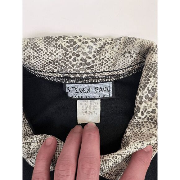 Steven Paul Womens Collared Full zip up Jacket Black Sz M 100% Polyester - Picture 4 of 5